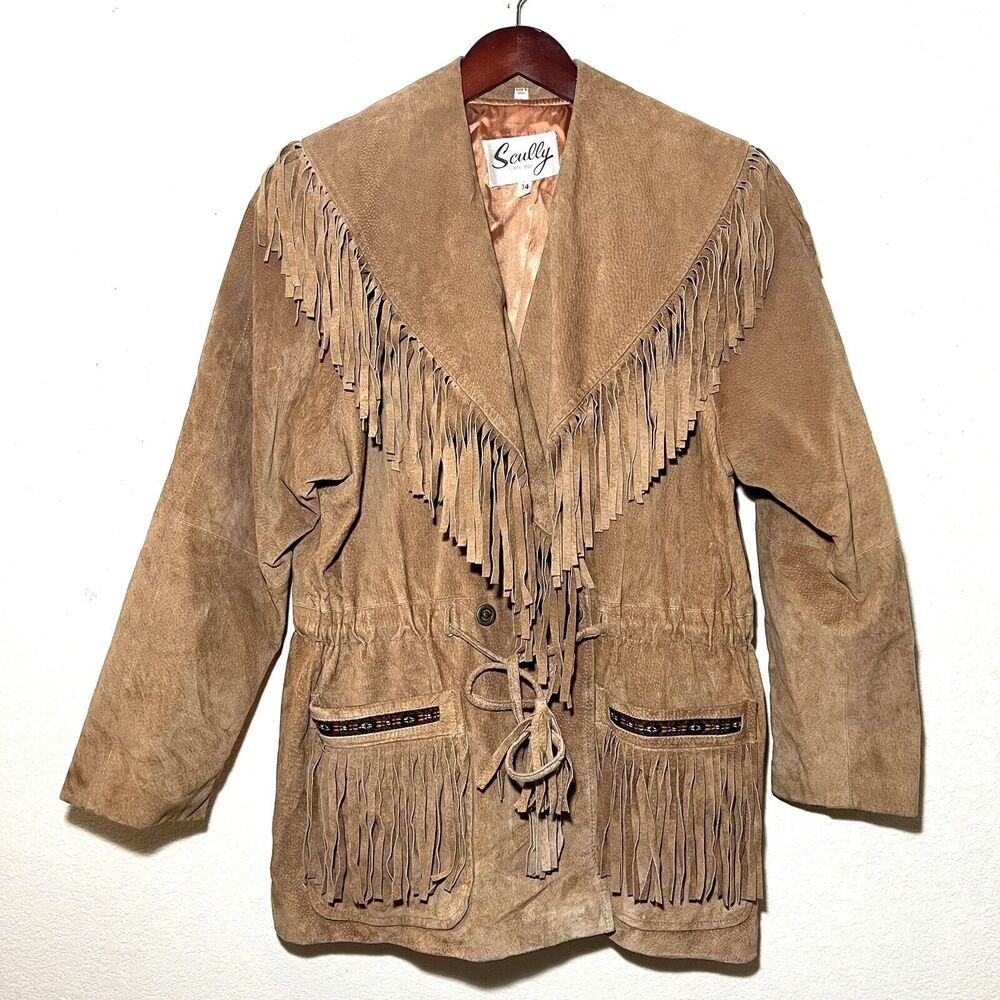 Scully Womens Suede Fringe Jacket Size 14